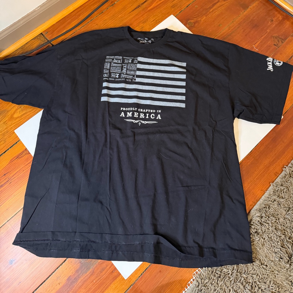 Jack Daniels Black American Flag T-Shirt